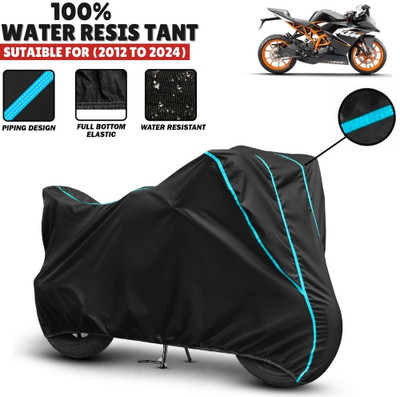 Mwiss Waterproof Two Wheeler Cover for KTM(RC 125, Black, Blue)