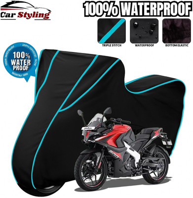 Car Styling Waterproof Two Wheeler Cover for Bajaj(Pulsar RS200 BS6, Green, Black)