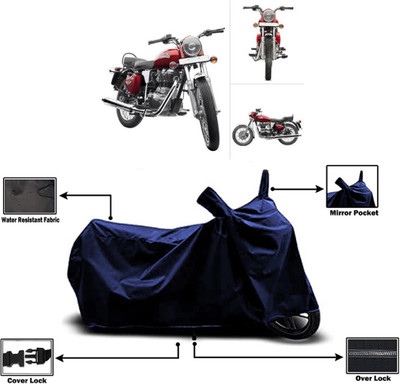 Amexride Two Wheeler Cover for Royal Enfield(Twin spark, Blue)
