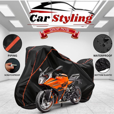 Car Styling Waterproof Two Wheeler Cover for KTM(RC 390, Black, Red)