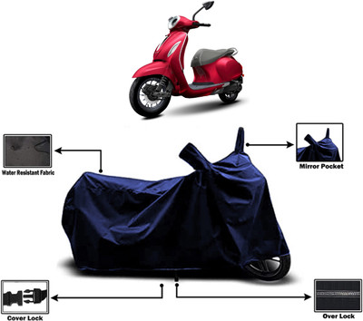 Amexride Two Wheeler Cover for Bajaj(Chetak, Blue)