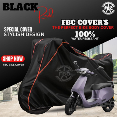 OliverX Waterproof Two Wheeler Cover for Ola(Scooty, Black, Red)
