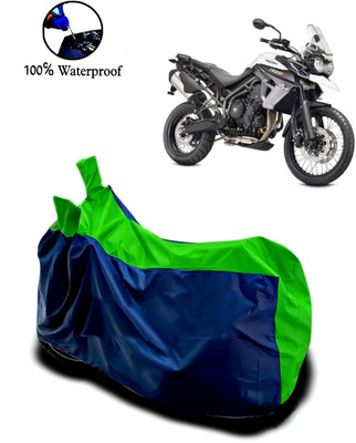 rakku Waterproof Two Wheeler Cover for Triumph(Tiger 800 XCA, Green, Blue)