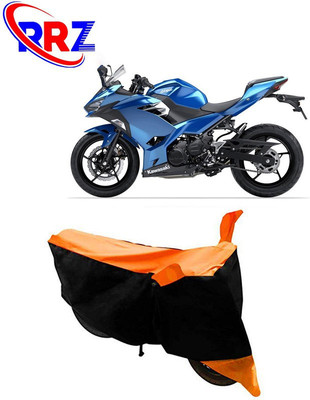 RRZ Waterproof Two Wheeler Cover for Kawasaki(Ninja 250, Black, Orange)