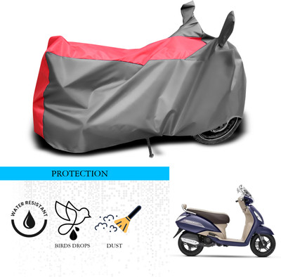 ANTHUB Waterproof Two Wheeler Cover for TVS(Jupiter classic, Grey, Red)