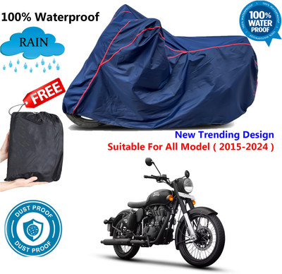 AUTOCAD Waterproof Two Wheeler Cover for Royal Enfield(Classic Stealth Black, Blue, Red)