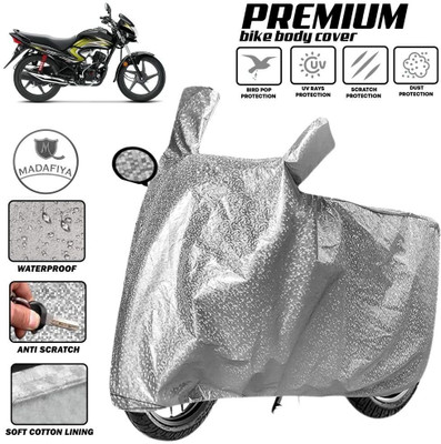 MADAFIYA Two Wheeler Cover for Honda(Dream Yuga, Silver)