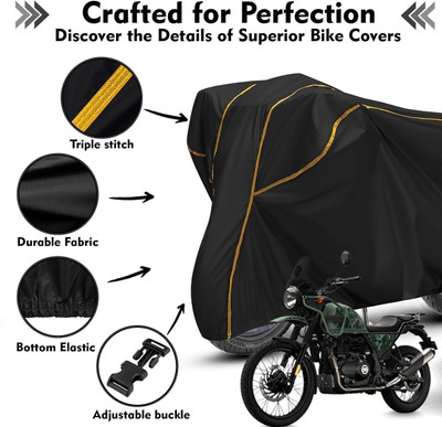 Shiv Kanha Waterproof Two Wheeler Cover for Royal Enfield(Himalayan, Black, Yellow)