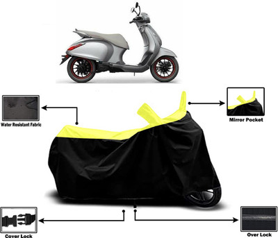 Amexride Two Wheeler Cover for Bajaj(Urbanite Chetak BS6, Yellow)