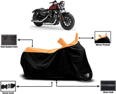 Amexride Two Wheeler Cover for Harley Davidson(Forty Eight, Orange)