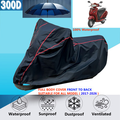 AUTOCAD Waterproof Two Wheeler Cover for Honda(Activa 4G, Black, Red)