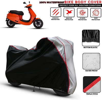 Shiv Kanha Waterproof Two Wheeler Cover for Ola(Electric, Black, Silver)