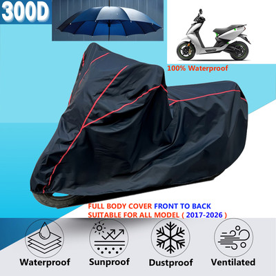 AUTOCAD Waterproof Two Wheeler Cover for Ather(Black, Red)