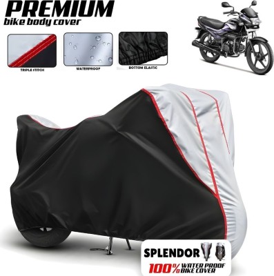 Mwiss Waterproof Two Wheeler Cover for Hero(Super Splendor, Black, Silver)