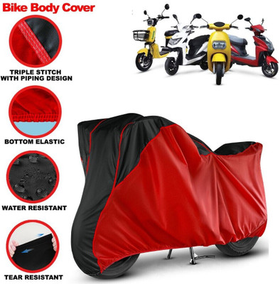 Grizzly Two Wheeler Cover for Techo Electra(Raptor, Black, Red)