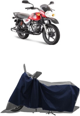 SUGASHRI Waterproof Two Wheeler Cover for Bajaj(Boxer AT, Grey, Blue)