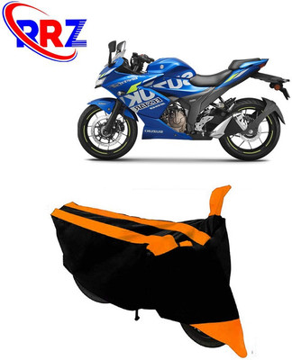 RRZ Waterproof Two Wheeler Cover for Suzuki(Gixxer SF 250, Black, Orange)
