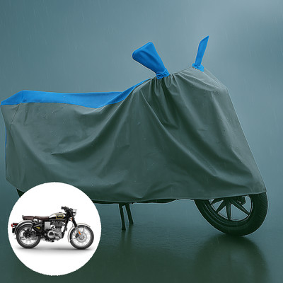 CODOKI Waterproof Two Wheeler Cover for Royal Enfield(Bullet 500, Grey, Blue)