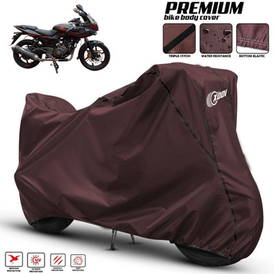 xodi Waterproof Two Wheeler Cover for Bajaj(Pulsar 220 BS6, Maroon, Black)