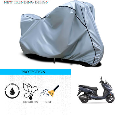 ANTHUB Waterproof Two Wheeler Cover for Suzuki(Burgman Electric, Silver)