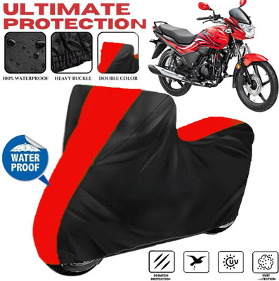 DeepShakshi AUTOMOTIVE Waterproof Two Wheeler Cover for Hero(Passion Pro, Black, Red)