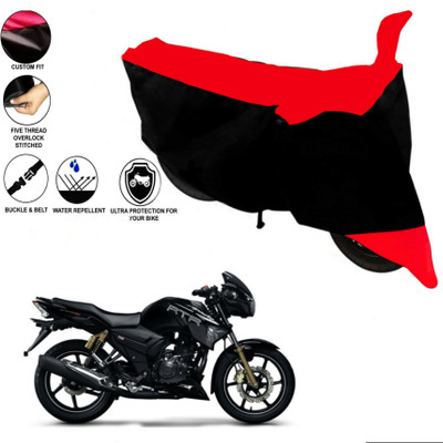 sowelar Waterproof Two Wheeler Cover for TVS(Apache RTR 160, Black, Red)