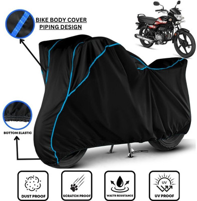 LE PRA Waterproof Two Wheeler Cover for Hero(HF Deluxe, Black, Blue)