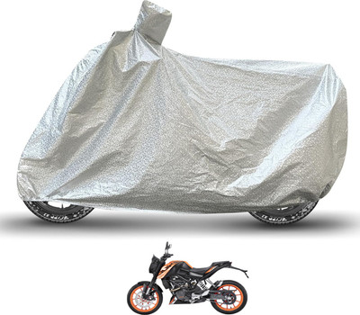 Caronix Waterproof Two Wheeler Cover for KTM(125 Duke, Silver)