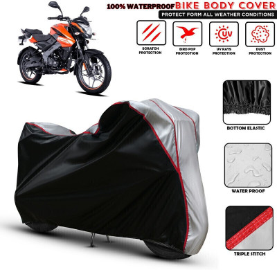 Shiv Kanha Waterproof Two Wheeler Cover for Bajaj(Pulsar NS 160, Black, Silver)
