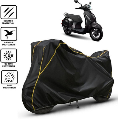 Shiv Kanha Waterproof Two Wheeler Cover for Bajaj(Chetak, Black, Yellow)