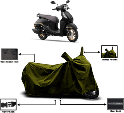Amexride Two Wheeler Cover for Yamaha(Fascino 125, Green)