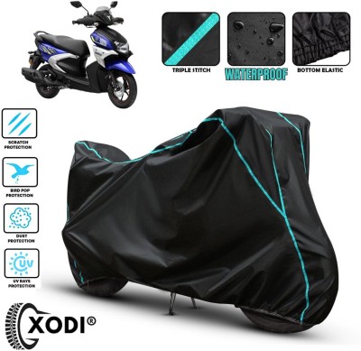 CITYVEGI Waterproof Two Wheeler Cover for Yamaha(Ray-ZR 125FI BS6, Black, Blue)