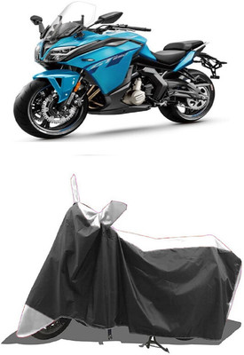 SUGASHRI Waterproof Two Wheeler Cover for CFMoto(650GT BS6, White, Black)