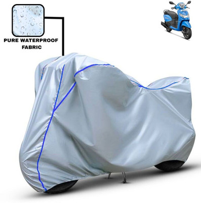 Delphinium Waterproof Two Wheeler Cover for Hero(Pleasure, Silver, Blue)