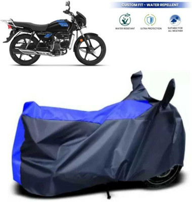 ma collections Waterproof Two Wheeler Cover for Hero(Splendor, Black, Blue)