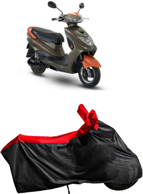 Autofly Waterproof Two Wheeler Cover for Okinawa(Ridge Plus, Red, Black)