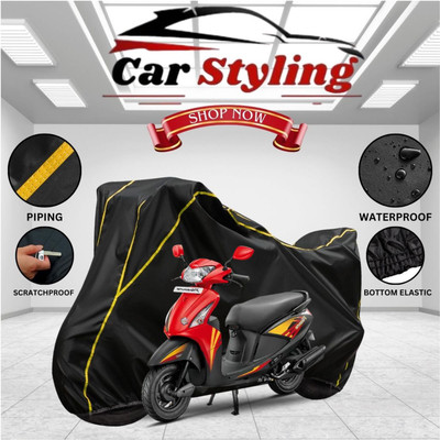 Car Styling Waterproof Two Wheeler Cover for Hero(Pleasure, Black, Yellow)