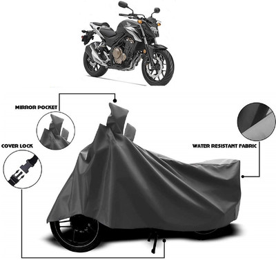 MMSSTAR Waterproof Two Wheeler Cover for Honda(CB 500, Grey)