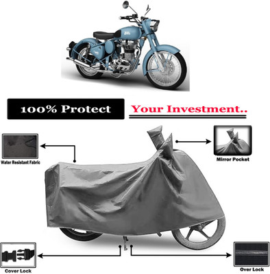 Amexride Two Wheeler Cover for Royal Enfield(Classic Squadron BS6, Grey)