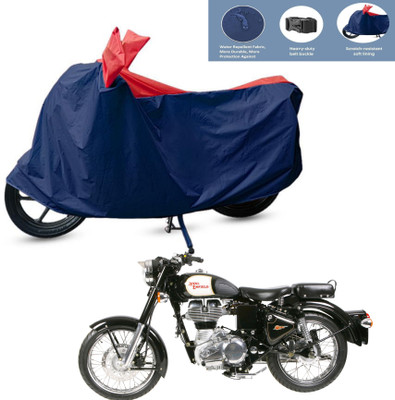 sowelar Waterproof Two Wheeler Cover for Royal Enfield(Bullet 350 New, Blue, Red)