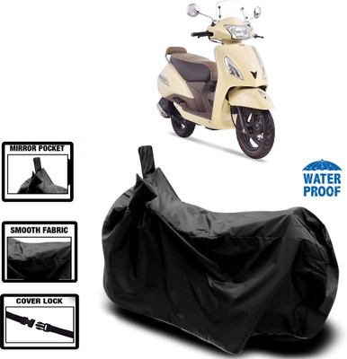 HWSXQAE Waterproof Two Wheeler Cover for TVS(Jupiter classic, Black)