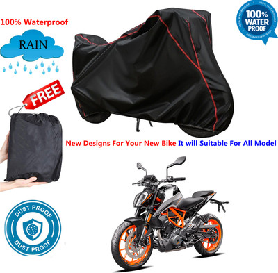 OliverX Waterproof Two Wheeler Cover for KTM(390 Duke BS6, Black)