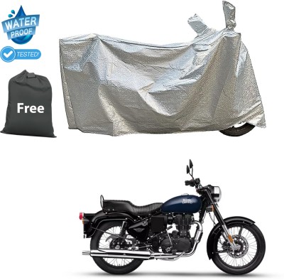 CODOKI Waterproof Two Wheeler Cover for Royal Enfield(Bullet Electra Twinspark, Silver)