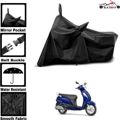 KEDIT Two Wheeler Cover for Universal For Bike(Access 125, Black)