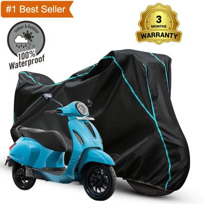 xodi Waterproof Two Wheeler Cover for Bajaj(Urbanite Chetak BS6, Black, Blue, Multicolor)