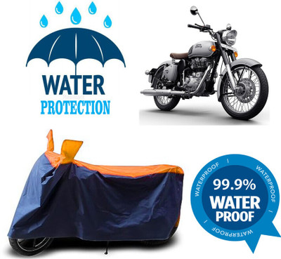 Mdstar Waterproof Two Wheeler Cover for Royal Enfield(Classic 500, Multicolor)