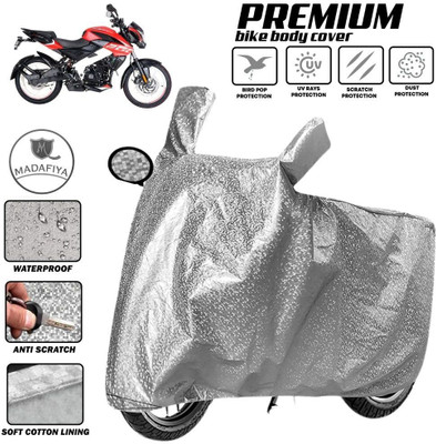 MADAFIYA Two Wheeler Cover for Bajaj(Pulsar 200NS FI BS6, Silver)