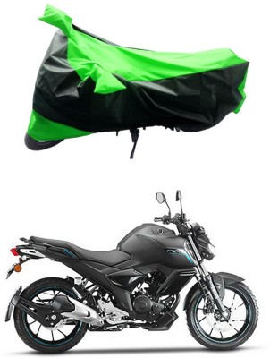 Furious3D Two Wheeler Cover for Yamaha(FZ-S FI, Green, Black)