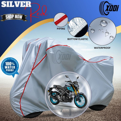 xodi Waterproof Two Wheeler Cover for Yamaha(MT 15 New BS6, Silver, Red)