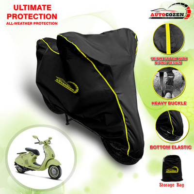 AUTOCOZEN Waterproof Two Wheeler Cover for Piaggio(Electric, Black)